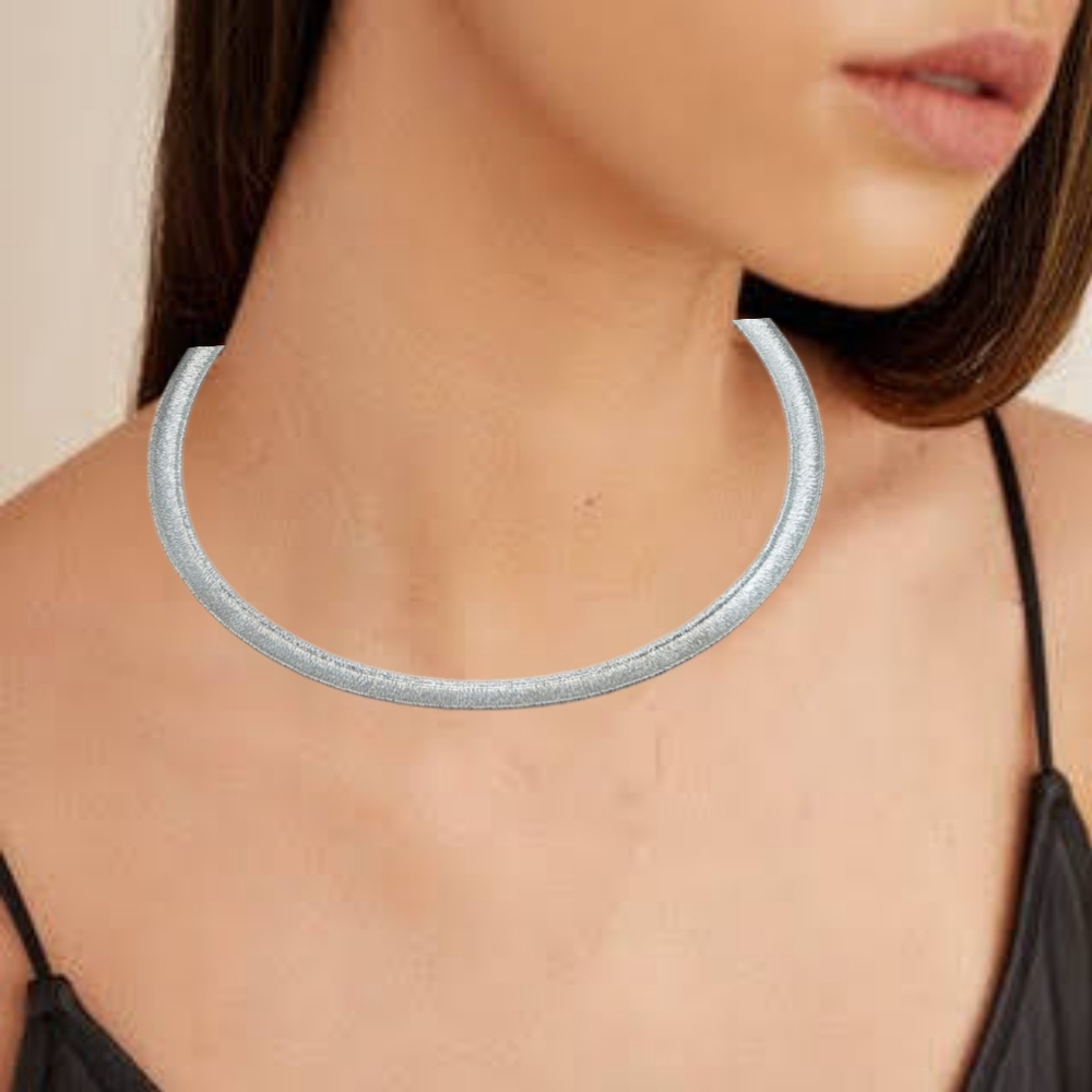 Sterling Silver Textured Choker
